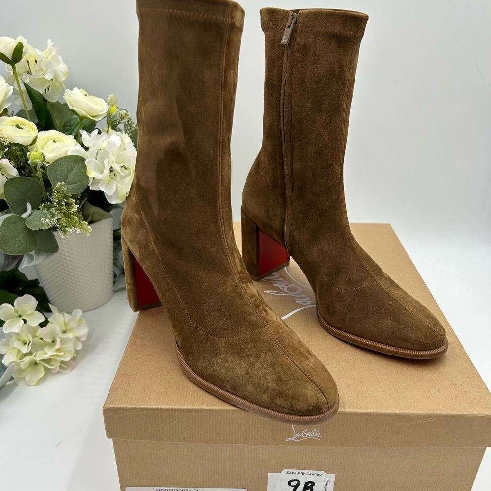 Women’s Christian Louboutin stretchadoxa 70 suede boots, size 39 made in Italy - Picture 1 of 11